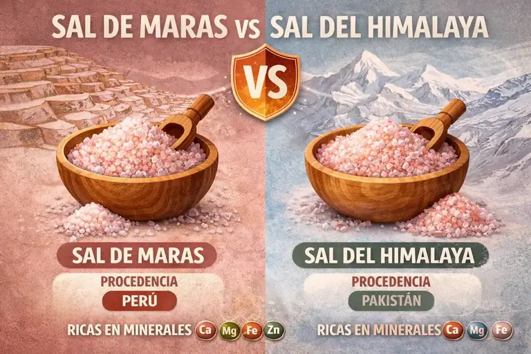 Comparativa sal de Maras vs sal rosada del Himalaya