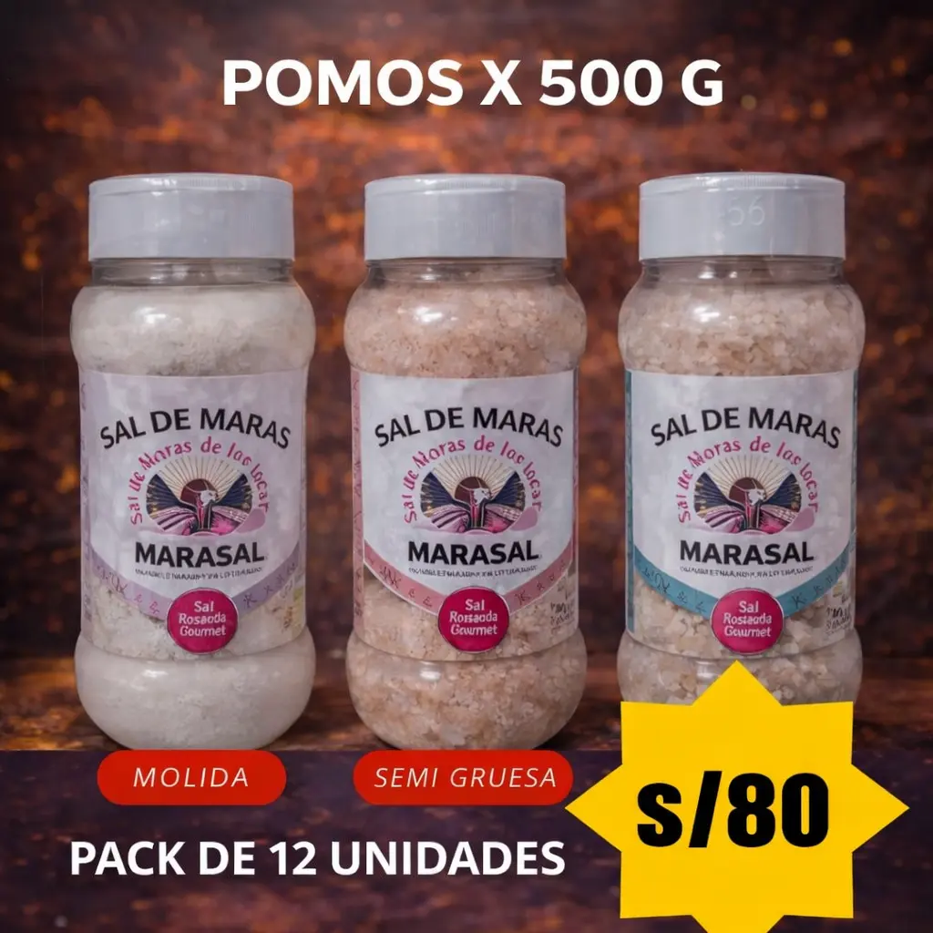 Sal de Maras en pomo hermético de 500 gramos